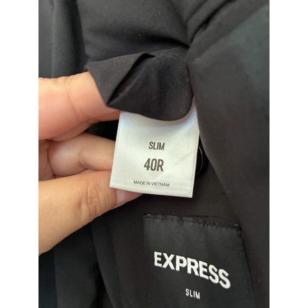 Express Mens Black Two Button Blazer Suit Jacket 40R New With Tags 29084234